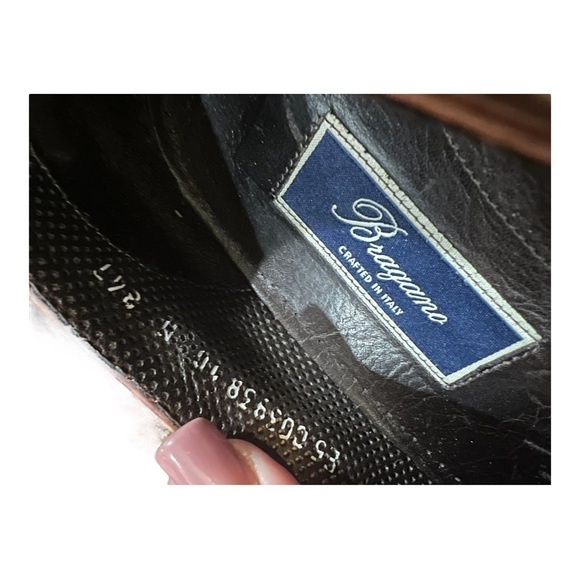 Bragano Brown Leather Loafers Italy Size 10M - Picture 12 of 13